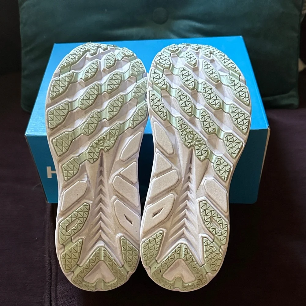 NEW! Hoka Women's Running Shoes in Light Gray with Orange Accent - Picture 3 of 8